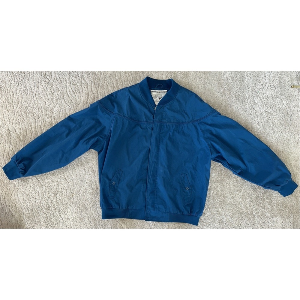 Munsingwear Mens XXL Blue Windbreaker Full Zip Button Pockets Lightweight Jacket